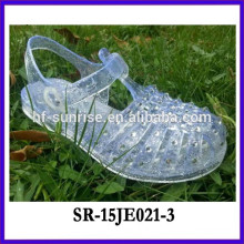 2015 Transparente Mode Kid Schuh Jelly Sandale mit Diament